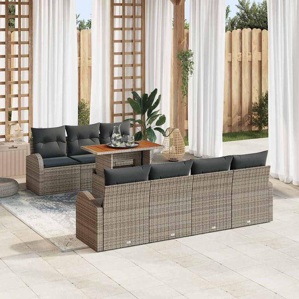 Tuin Sofa Set Met Opslag 8 Pcs Poly Riet
