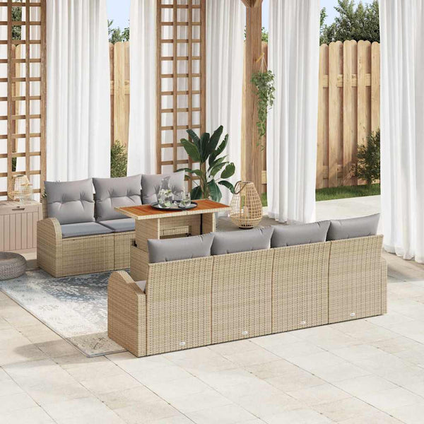 Tuin Sofa Set Met Opslag 8 Pcs Poly Riet
