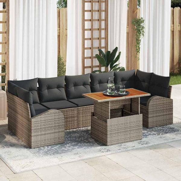 Tuin Sofa Set Met Opslag 8 Pcs Poly Riet