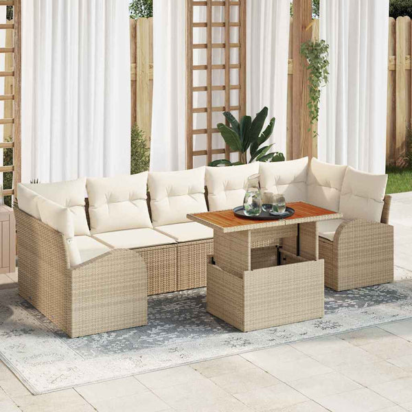 Tuin Sofa Set Met Opslag 8 Pcs Poly Riet