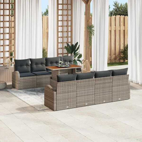 Tuin Sofa Set Met Opslag 9 Pcs Poly Riet