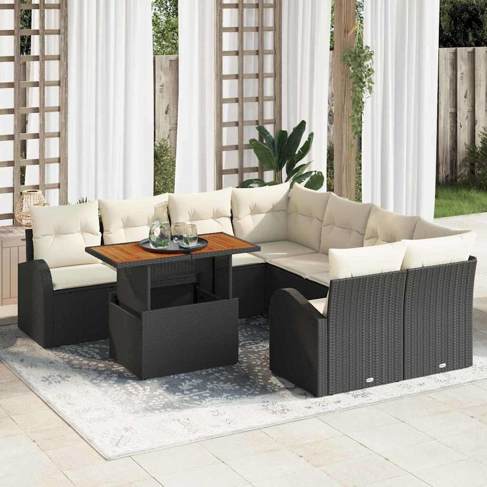 Tuin Sofa Set Met Opslag 9 Pcs Poly Riet