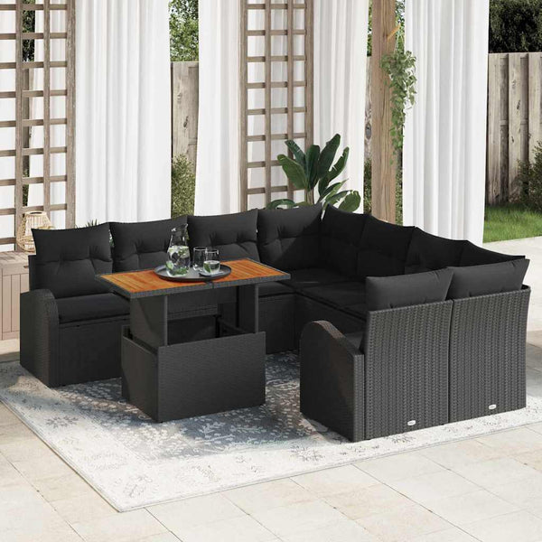 Tuin Sofa Set Met Opslag 9 Pcs Poly Riet