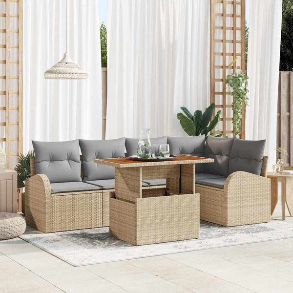 Tuin Sofa Set Met Opslag 6 Pcs Poly Riet