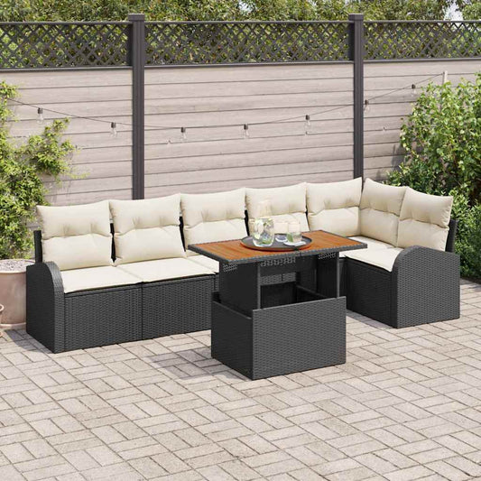 Tuin Sofa Set Met Opslag 7 Pcs Poly Riet