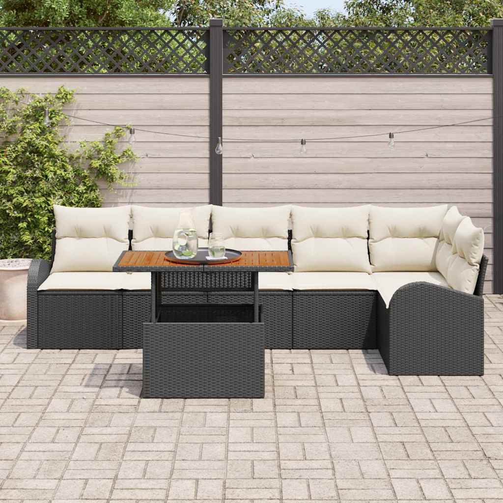 Tuin Sofa Set Met Opslag 7 Pcs Poly Riet