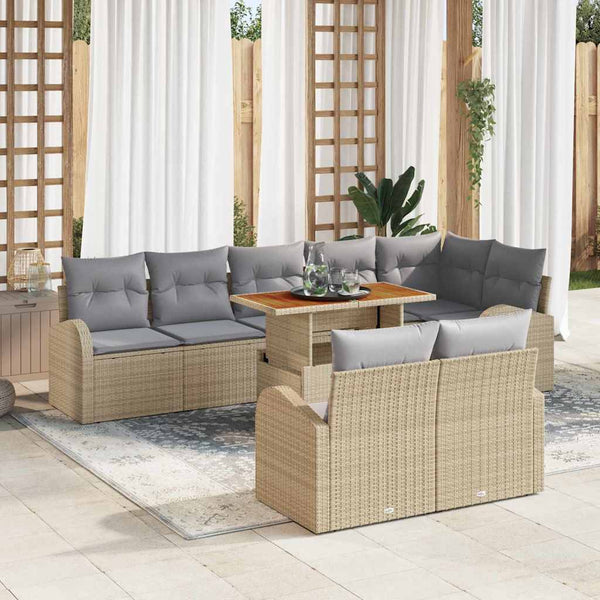 Tuin Sofa Set Met Opslag 9 Pcs Poly Riet