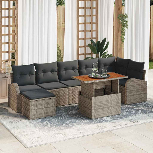 Tuin Sofa Set Met Opslag 8 Pcs Poly Riet