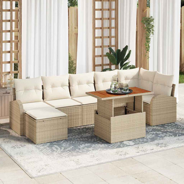 Tuin Sofa Set Met Opslag 8 Pcs Poly Riet