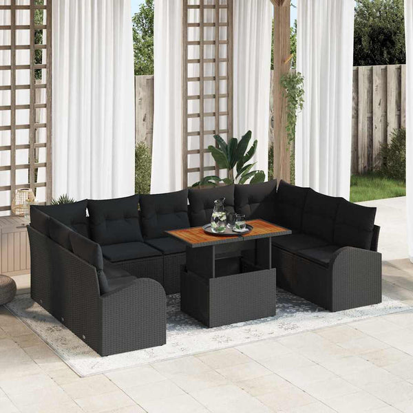Tuin Sofa Set Met Opslag 10 Pcs Poly Riet
