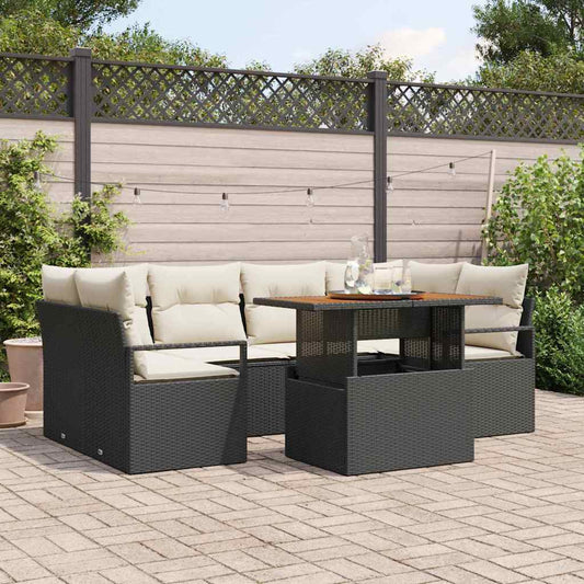 Tuin Sofa Set Met Opslag 7 Pcs Poly Riet