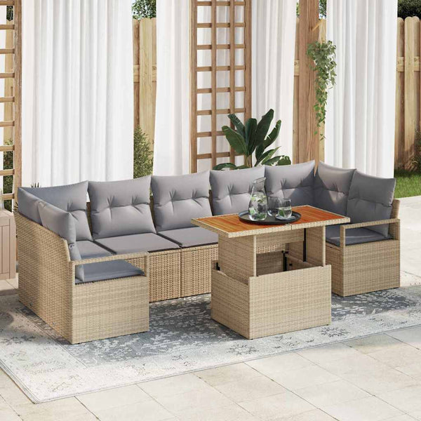Tuin Sofa Set Met Opslag 8 Pcs Poly Riet