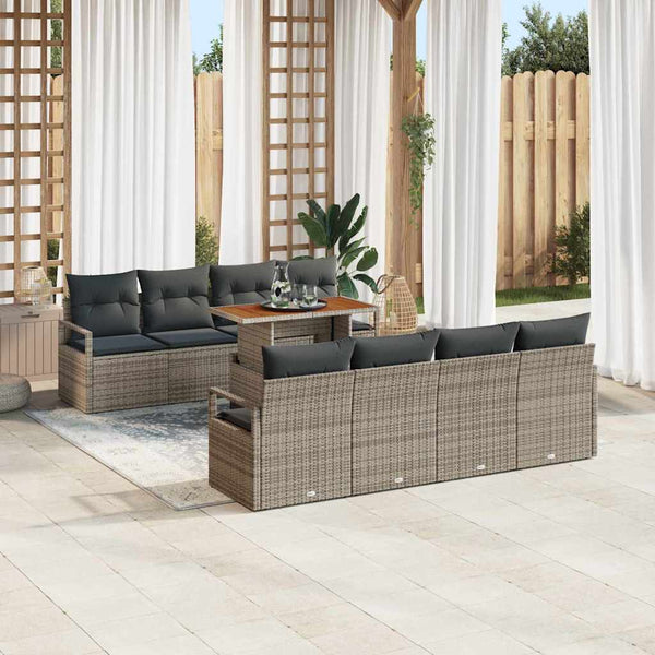 Tuin Sofa Set Met Opslag 9 Pcs Poly Riet