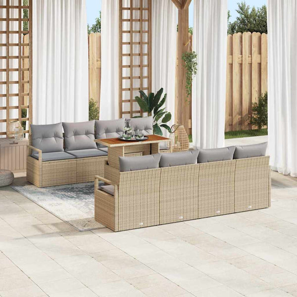 Tuin Sofa Set Met Opslag 9 Pcs Poly Riet