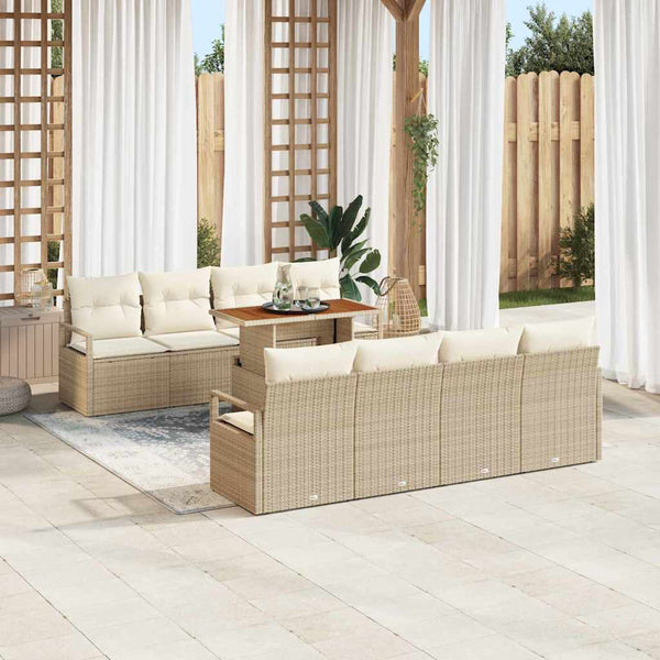 Tuin Sofa Set Met Opslag 9 Pcs Poly Riet