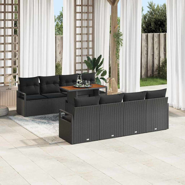 Tuin Sofa Set Met Opslag 9 Pcs Poly Riet