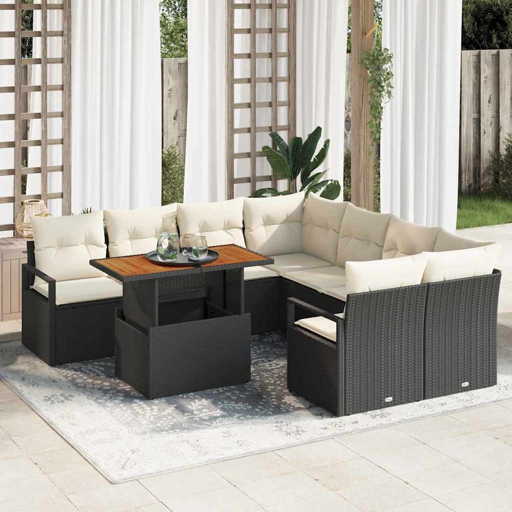 Tuin Sofa Set Met Opslag 9 Pcs Poly Riet