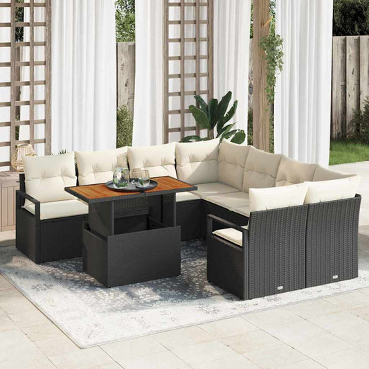 Tuin Sofa Set Met Opslag 9 Pcs Poly Riet