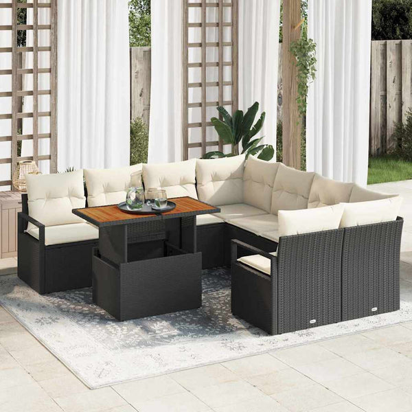 Tuin Sofa Set Met Opslag 9 Pcs Poly Riet