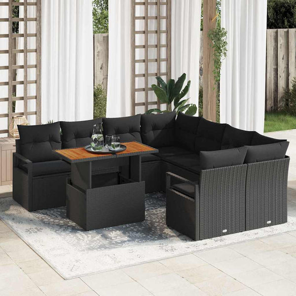 Tuin Sofa Set Met Opslag 9 Pcs Poly Riet