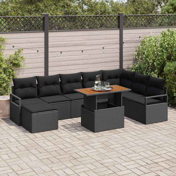 Tuin Sofa Set Met Opslag 9 Pcs Poly Riet