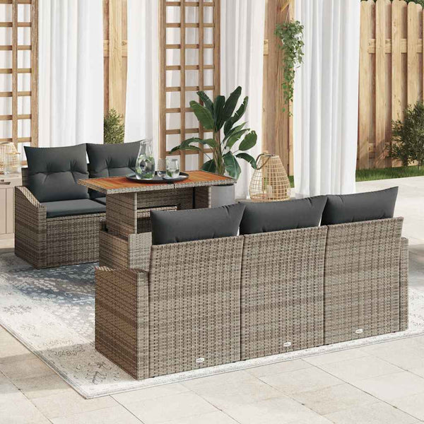 Tuin Sofa Set Met Opslag 6 Pcs Poly Riet
