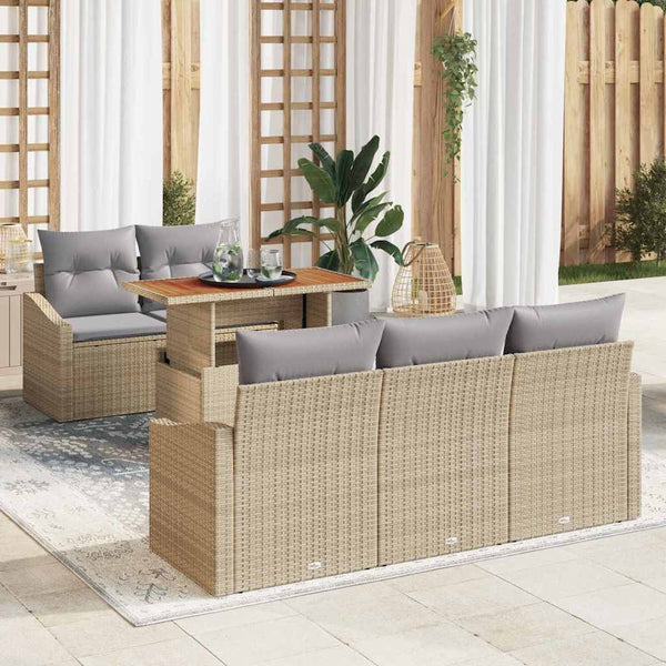 Tuin Sofa Set Met Opslag 6 Pcs Poly Riet