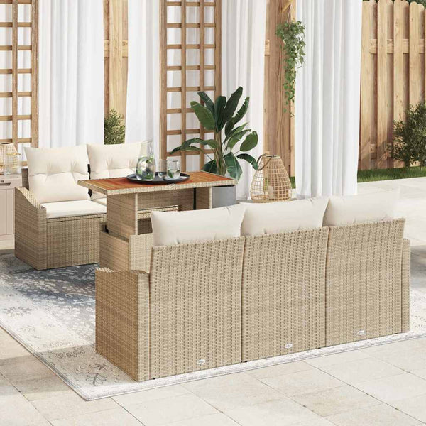 Tuin Sofa Set Met Opslag 6 Pcs Poly Riet
