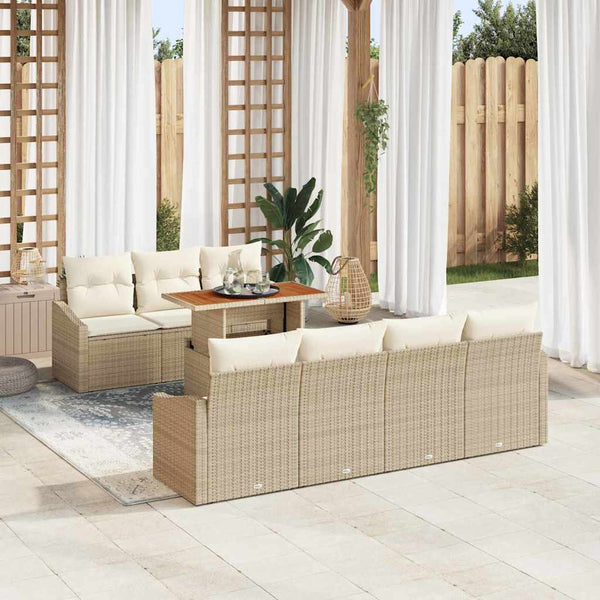 Tuin Sofa Set Met Opslag 8 Pcs Poly Riet