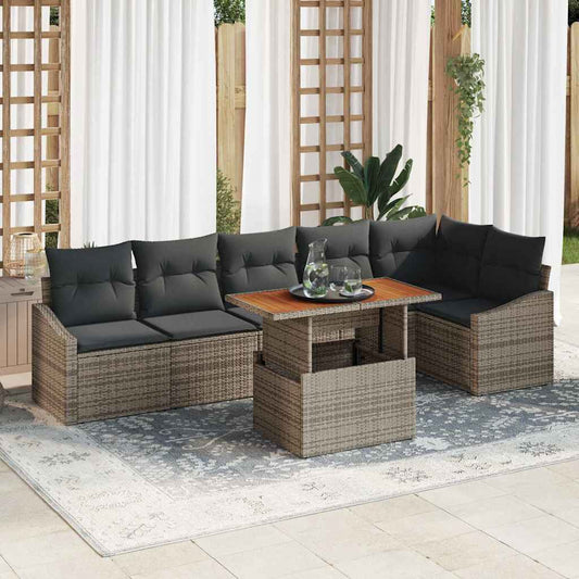 Tuin Sofa Set Met Opslag 7 Pcs Poly Riet