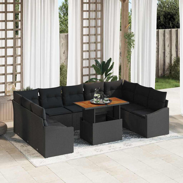 Tuin Sofa Set Met Opslag 10 Pcs Poly Riet