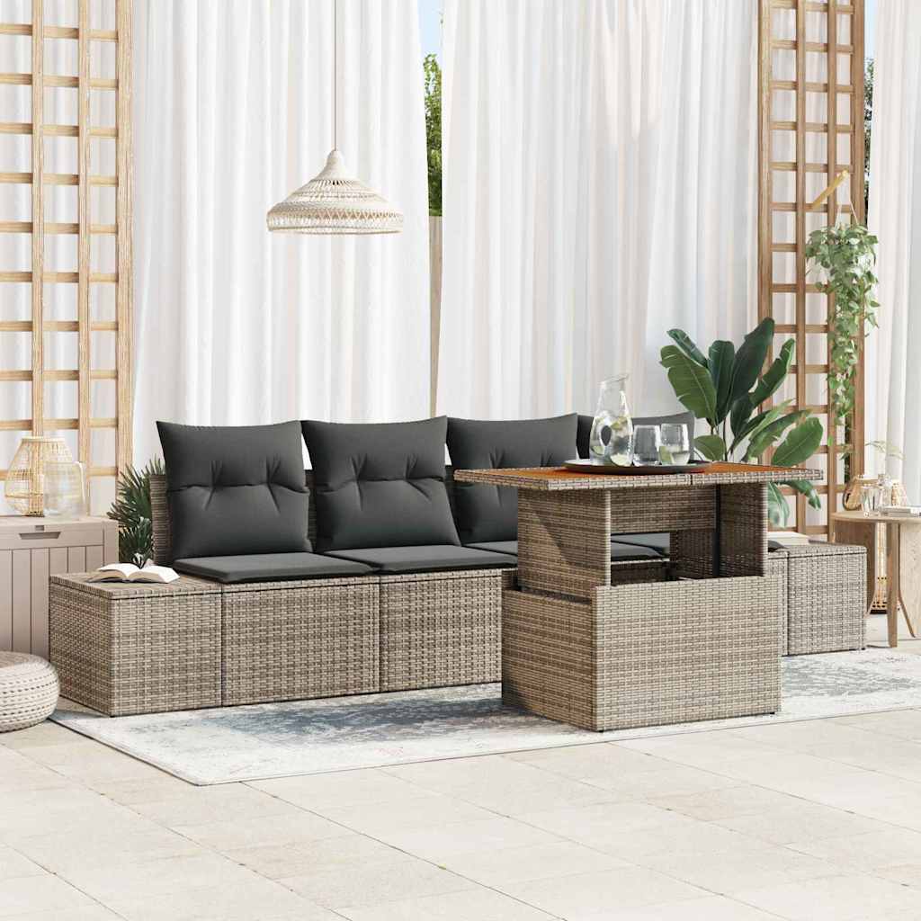 Tuin Sofa Set Met Opslag 5 Pcs Poly Riet