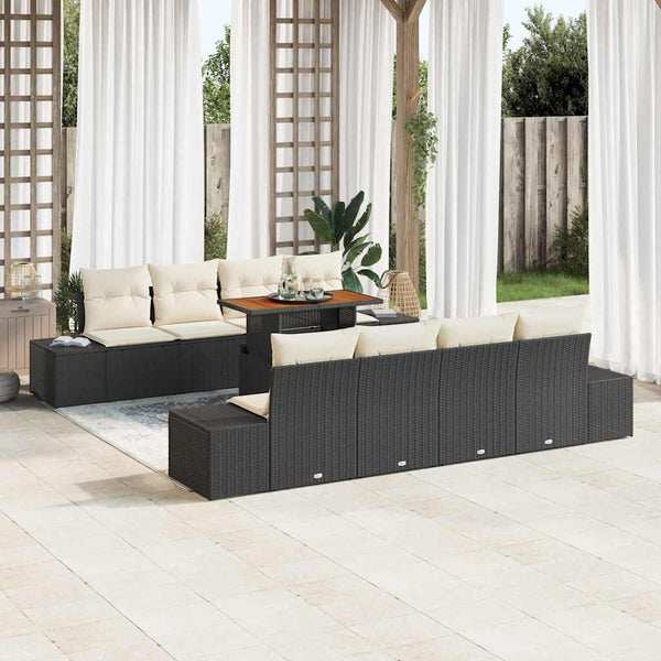 Tuin Sofa Set Met Opslag 9 Pcs Poly Riet