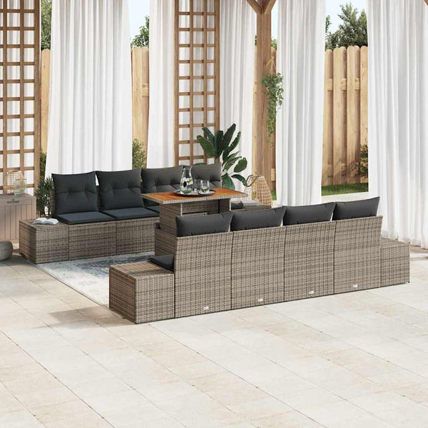 Tuin Sofa Set Met Opslag 9 Pcs Poly Riet