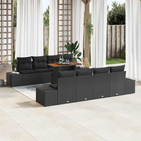 Tuin Sofa Set Met Opslag 9 Pcs Poly Riet