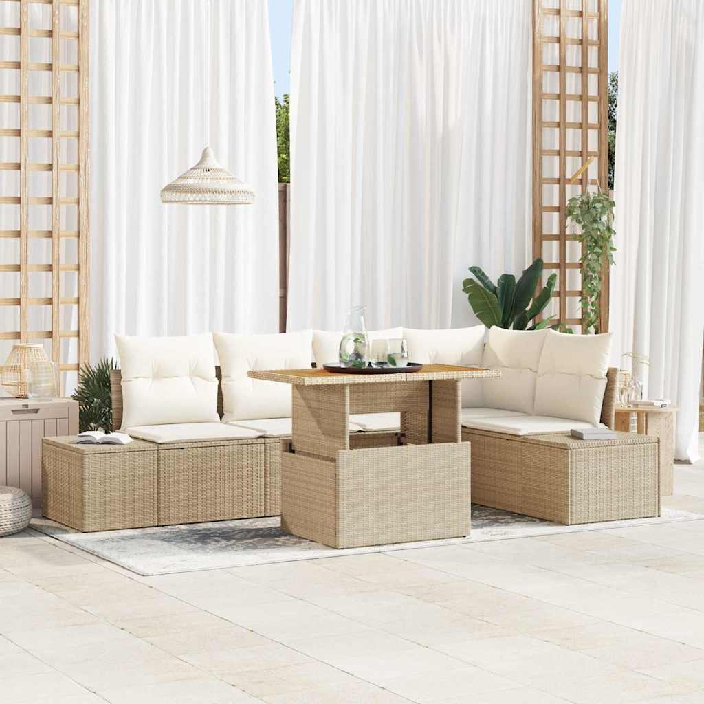 Tuin Sofa Set Met Opslag 6 Pcs Poly Riet