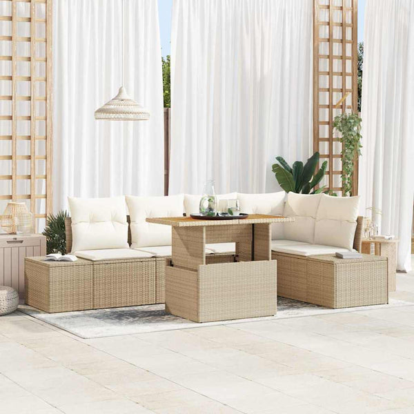 Tuin Sofa Set Met Opslag 6 Pcs Poly Riet