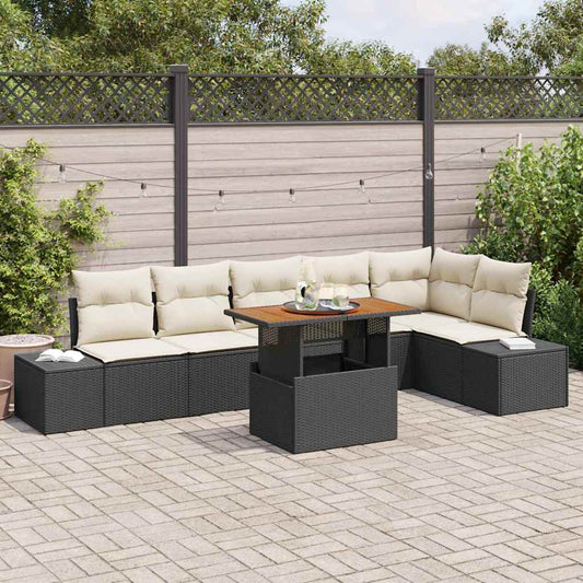 Tuin Sofa Set Met Opslag 7 Pcs Poly Riet