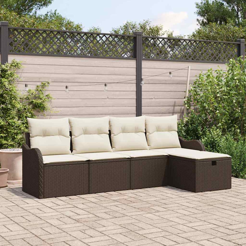 Tuin Sofa Set 5 Pcs En Crème 231 X 117 X 85 Cm Poly Riet