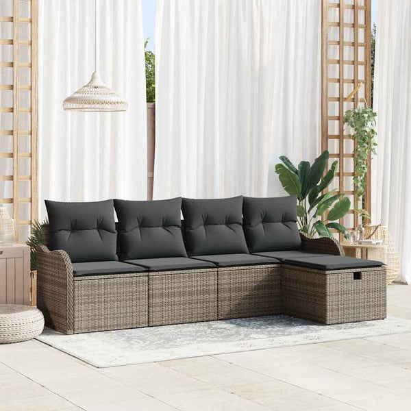 Tuin Sofa Set 5 Pcs En Crème 231 X 117 X 85 Cm Poly Riet