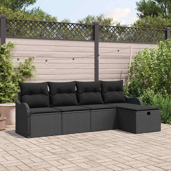 Tuin Sofa Set 5 Pcs En Crème 231 X 117 X 85 Cm Poly Riet