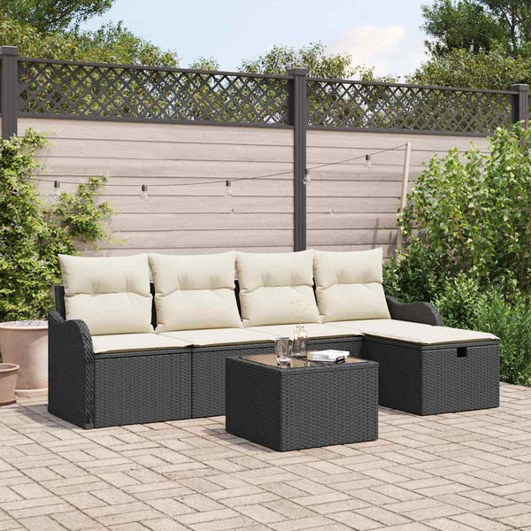 Tuin Sofa Set 5 Pcs En Crème 231 X 117 X 85 Cm Poly Riet