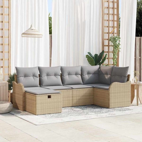Tuin Sofa Set 6 Pcs En Crème 232.5 X 122.5 X 85 Cm