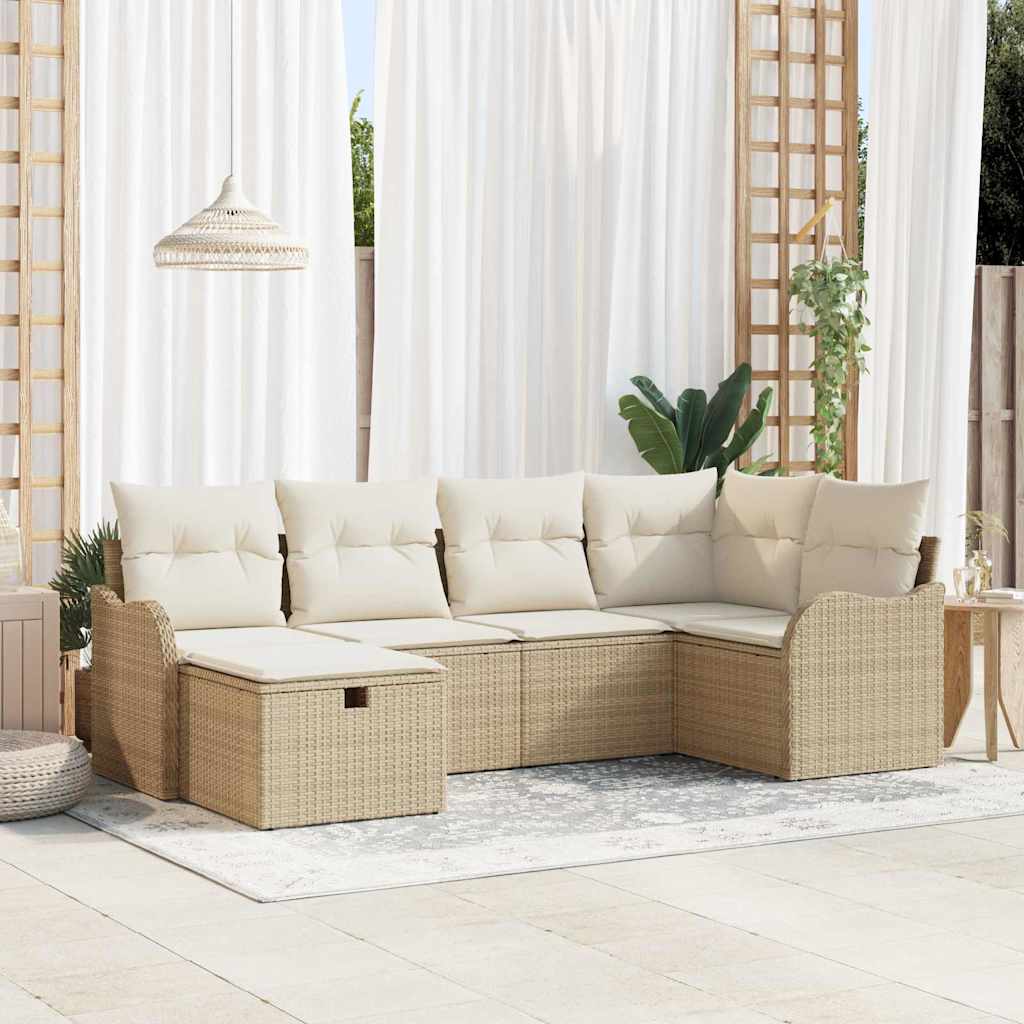 Tuin Sofa Set 6 Pcs En Crème 232.5 X 122.5 X 85 Cm