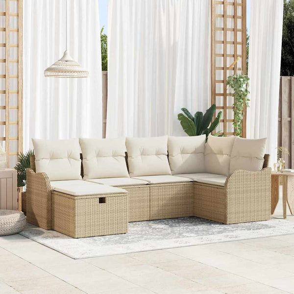 Tuin Sofa Set 6 Pcs En Crème 232.5 X 122.5 X 85 Cm