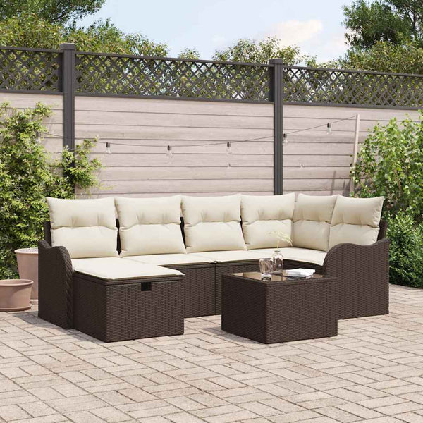 Tuin Sofa Set 6 Pcs En Crème 232.5 X 122.5 X 85 Cm