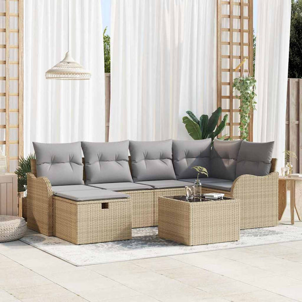 Tuin Sofa Set 6 Pcs En Crème 232.5 X 122.5 X 85 Cm