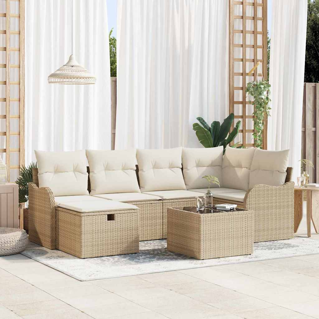 Tuin Sofa Set 6 Pcs En Crème 232.5 X 122.5 X 85 Cm