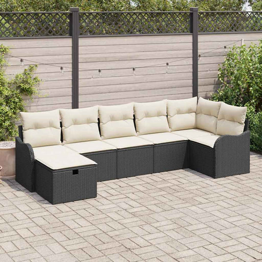 Tuin Sofa Set 7 Pcs En Crème 287,5 X 122,5 X 85 Cm