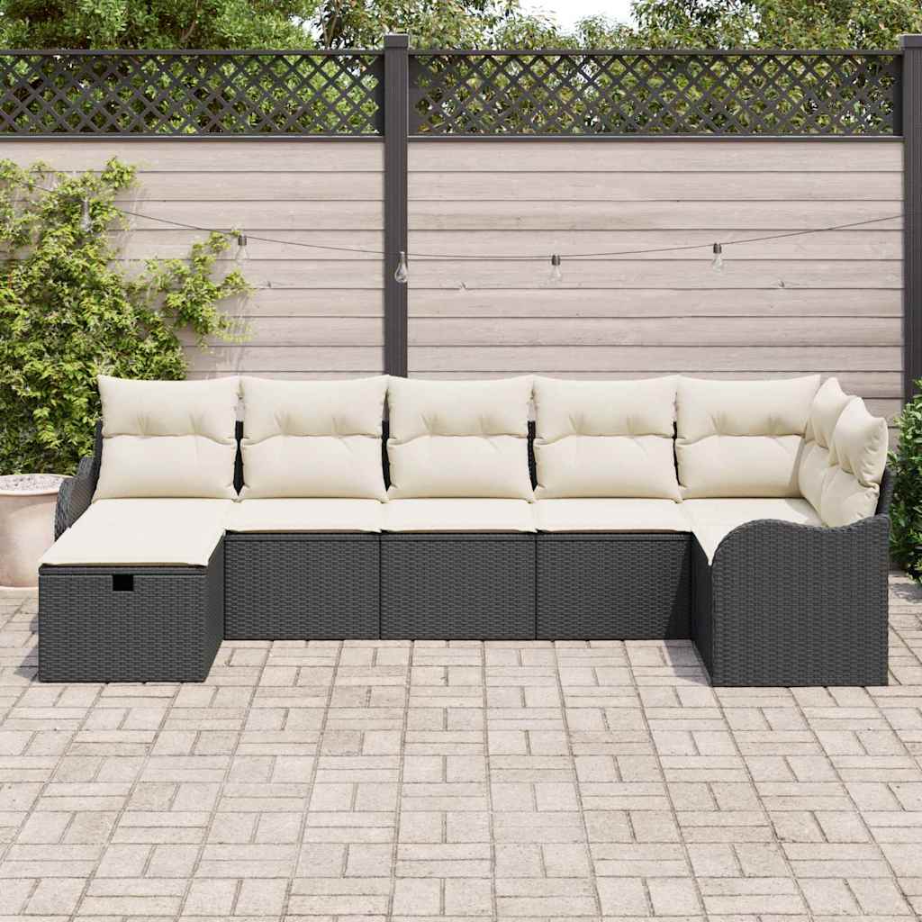 Tuin Sofa Set 7 Pcs En Crème 287,5 X 122,5 X 85 Cm